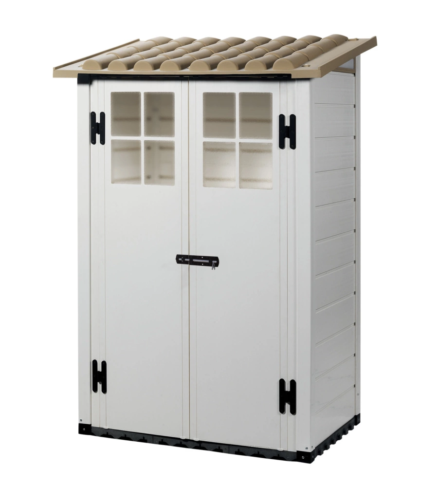 CASETTA DA GIARDINO IN PVC GAROFALO "TUSCANY EVO 100.2P" L.139 X P.95 X H.201